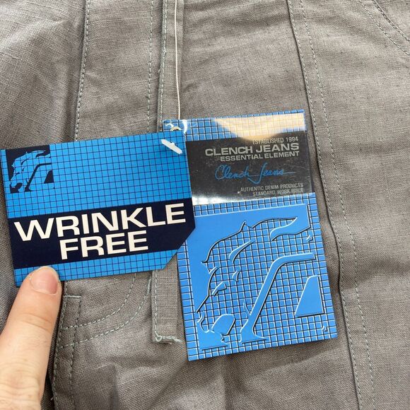 Vintage Clench Jeans‎ Linen Pants Mens 2XL Gray Baggy Straight Lion Embroidery - Picture 6 of 15